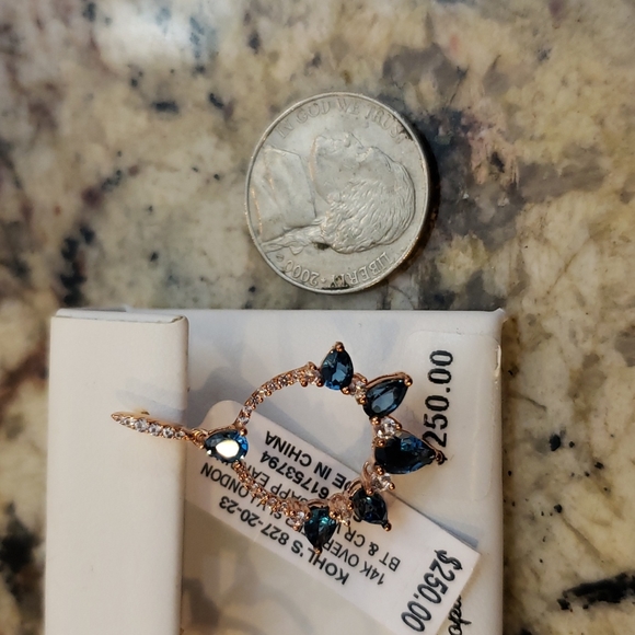 Genuine London Blue Topaz Earrings - Picture 8 of 8